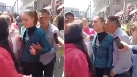 Devlet başkanına sokak ortasında taciz!