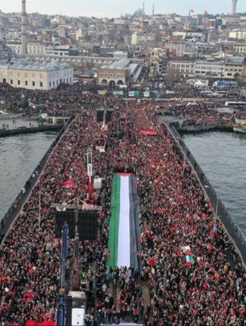 Yüz binlerce kişi Gazze için Galata'ya koştu!