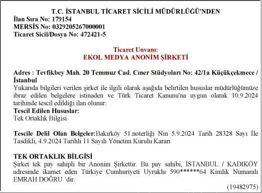 Ekol TV&rsquo;de tesad&uuml;fler zinciri! Emrah Doğru&rsquo;nun pay ortaklığı sona erdi! - Resim : 1