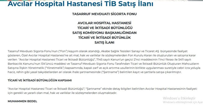 TMSF'den bomba satış: Rekor fiyat… Eski bakanın hastanesi satışa çıktı! - Resim : 2