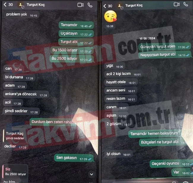 İş insanı Turgut Koç'un escort pazarlığı: Acil 2 kişi lazım - Resim : 1