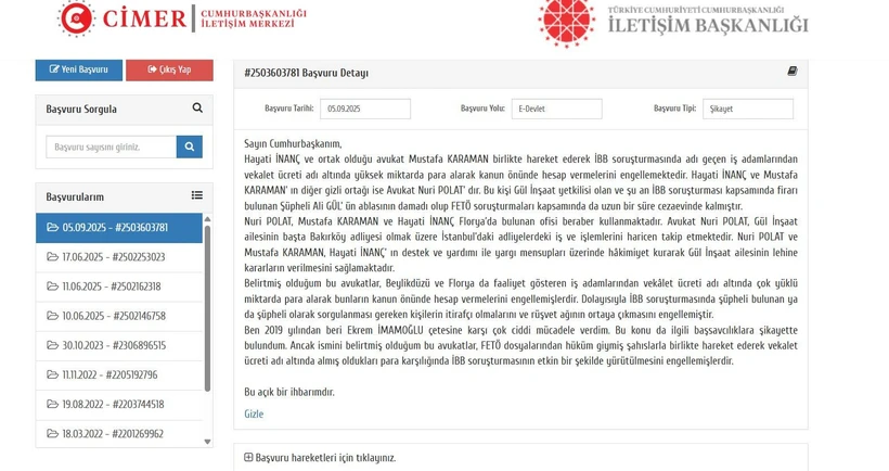 CİMER’E İBB borsası şikayeti! ‘’Gül ailesi lehine kararlar aldırıyorlar’’ - Resim : 1