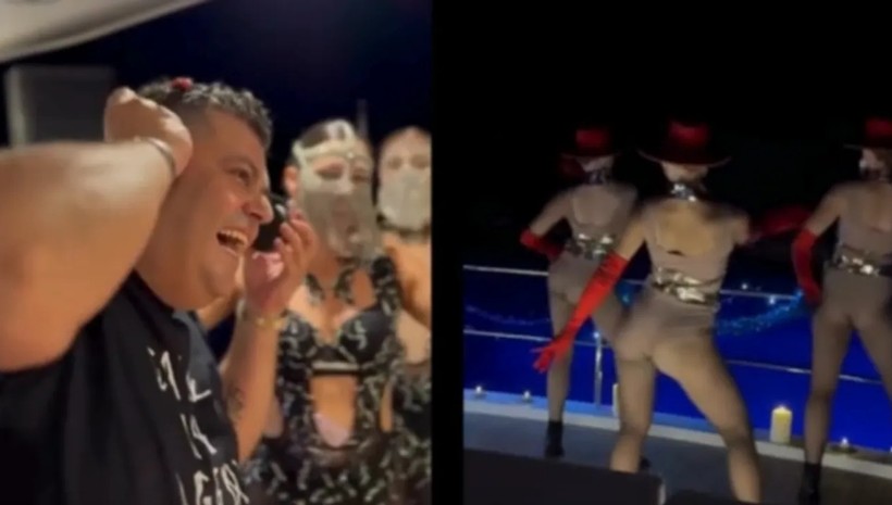Boşanan Baran Aras'tan dansözlü kutlama!