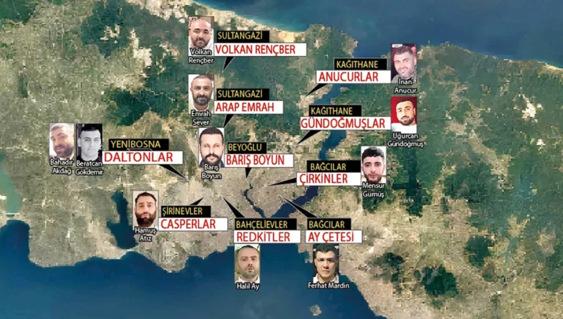 İstanbul'un çete haritası ortaya çıktı!