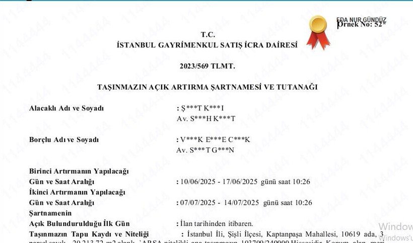 Emrullah Turanlı'ya büyük şok! Taşyapı'nın Şişli arazisi icradan satılığa çıktı! - Resim : 6